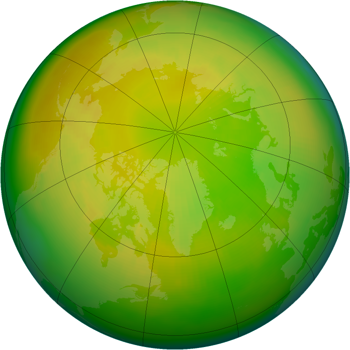 Arctic ozone map for May 2000
